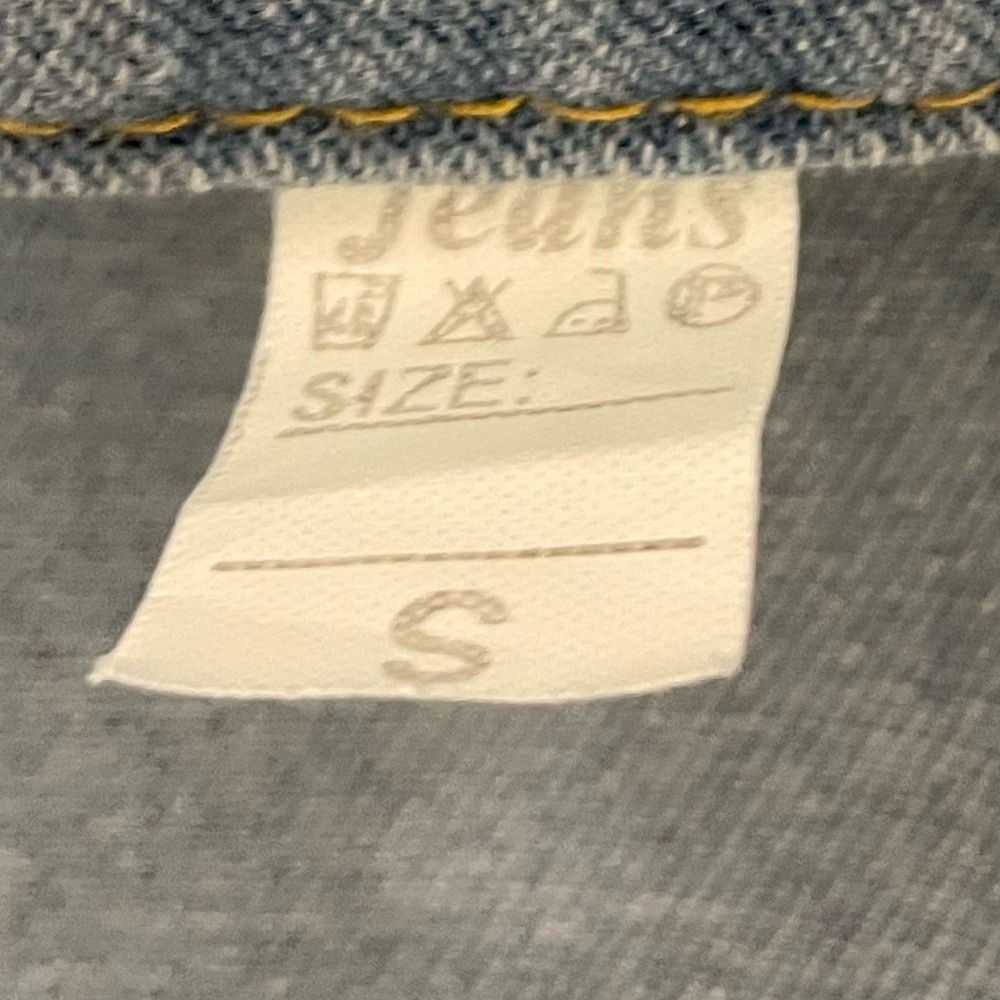 Black Sabbath Patchwork Sticker Cropped Denim Jea… - image 10